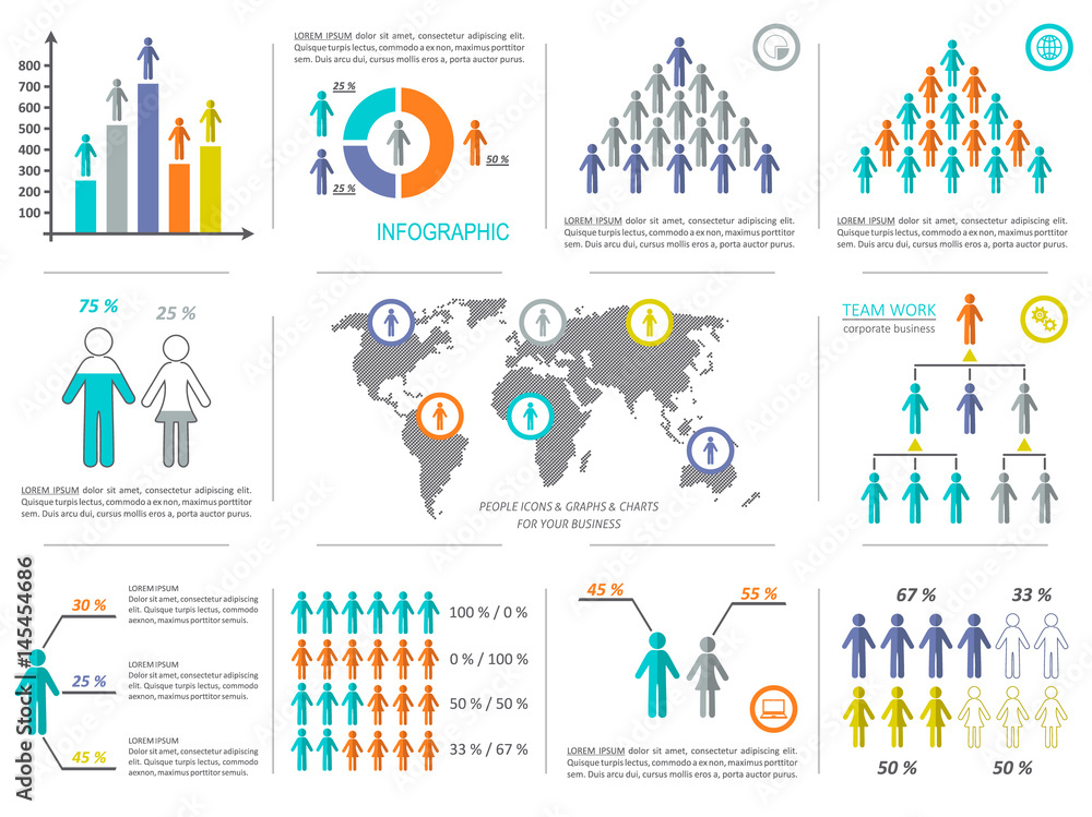 Photos Infographic design elements demographic