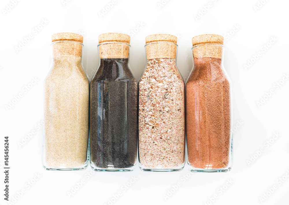 Bottles with the colors sand Bottles with the colors sand