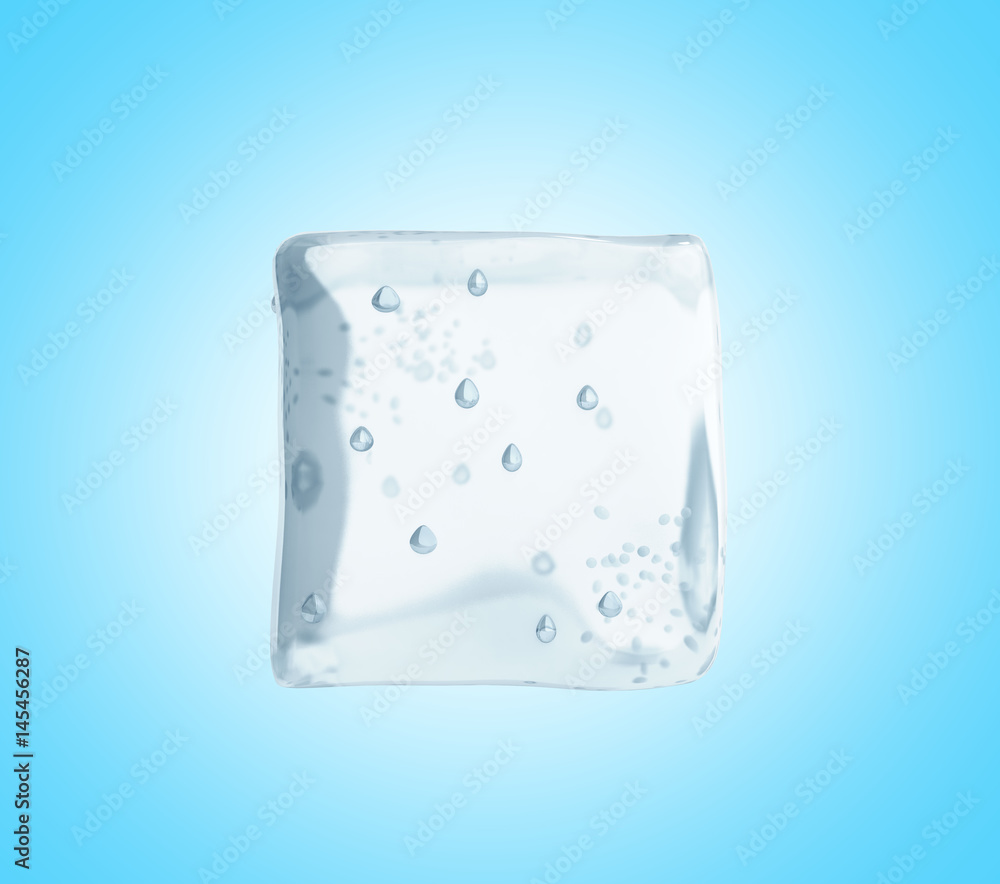 ice cube 3d render on blue background ice cube 3d render on blue background