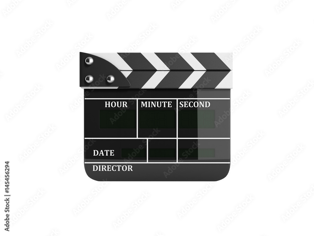 movie clapper board high quality 3d render on shadow