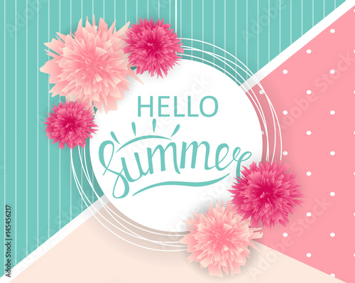 Hello Summer Natural Background Vector Illustration