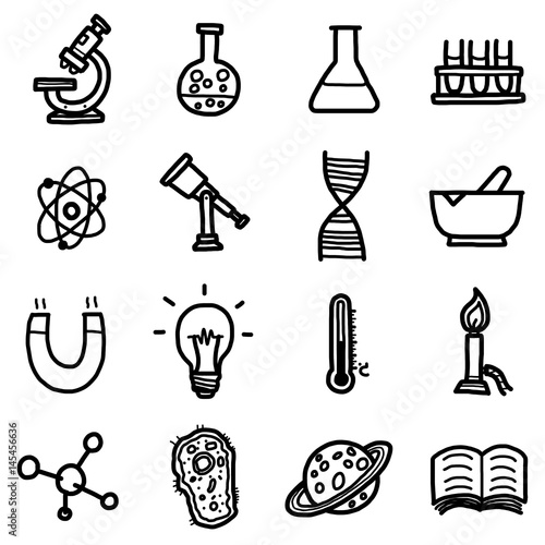 objects, icons set / cartoon vector and illustration, hand drawn style, black and white, isolated on white background.