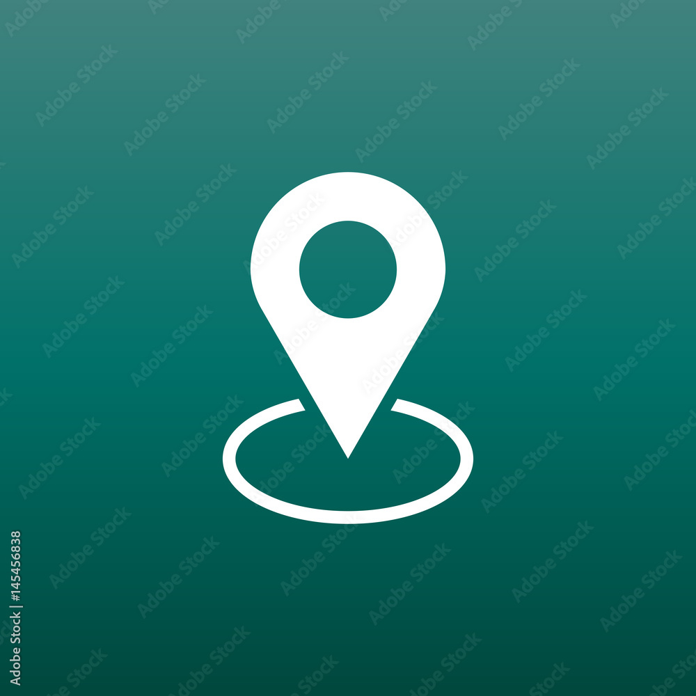 Pin icon vector. Location sign in flat style isolated on green background. Navigation map, gps concept. Pin icon vector. Location sign in flat style isolated on green background. Navigation map, gps concept.
