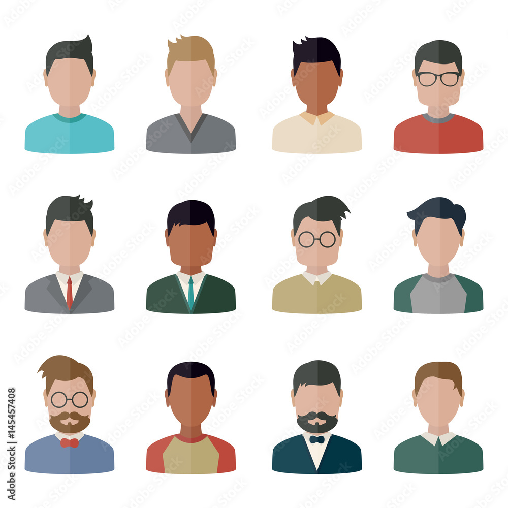 People icons set. People icons set.