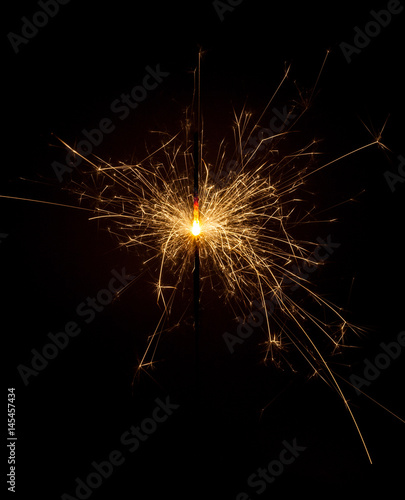 sparkler on black background