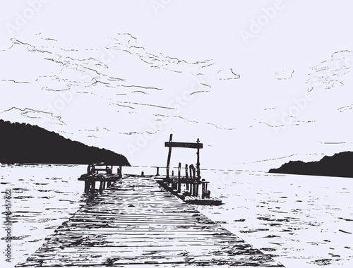 Wonderful seaveiw. Pier sketch.