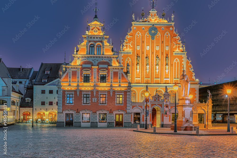 Riga Lettland historische Architektur Schwarzhäupterhaus