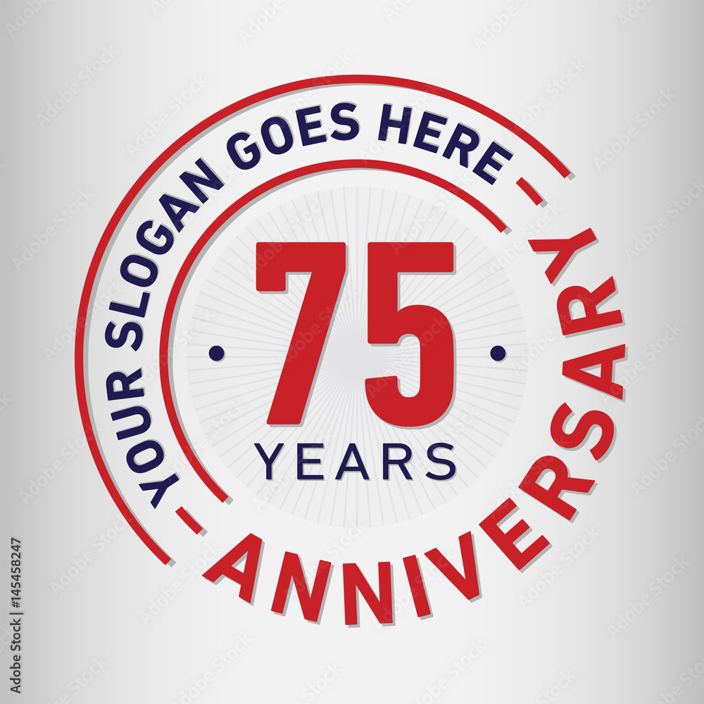 75 years anniversary logo template.
