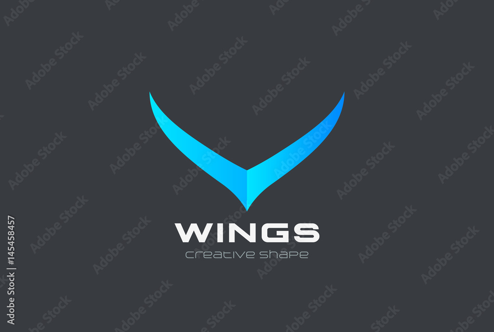 Obraz premium Wings abstract Fashion Logo vector. Luxury style Logotype icon