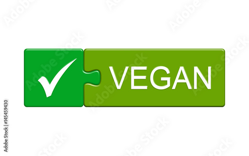 Zielony przycisk, ikona z napisem vegan