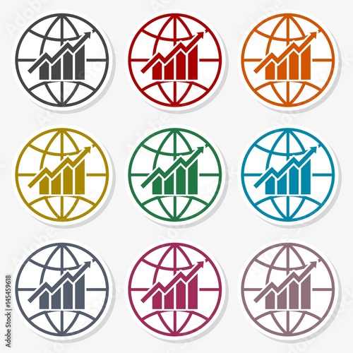 Global economics icon - Illustration