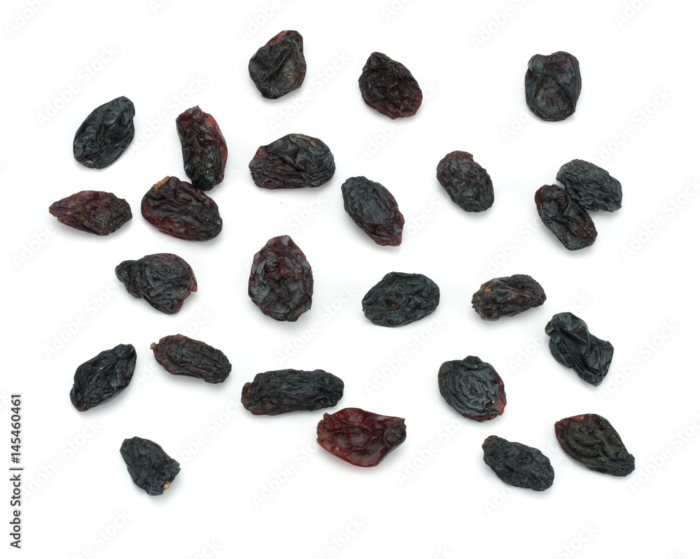 Organic dried Raisins isolated on white background Organic dried Raisins isolated on white background