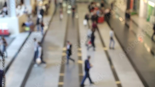 Wallpaper Mural Blurred View of People in the Business Center Torontodigital.ca