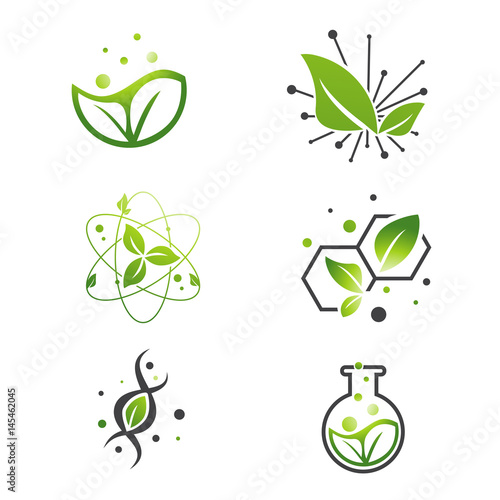 Vegan Green Leaf Abstract Science Lab Set