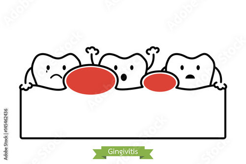 gingivitis - cartoon vector outline style