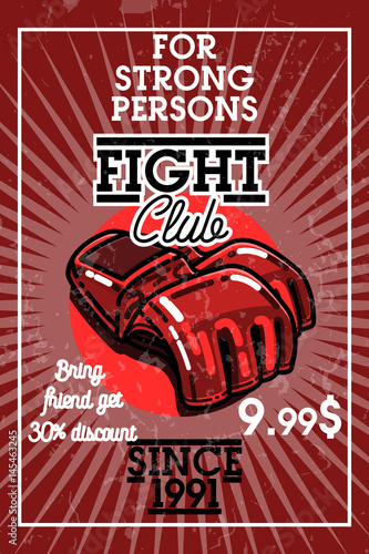 Color vintage fight club banner