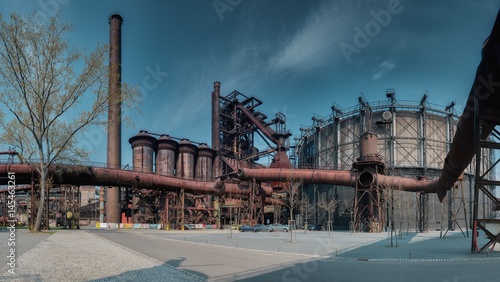 Tablou pe pânză Historical, industry gasometer and blast furnace