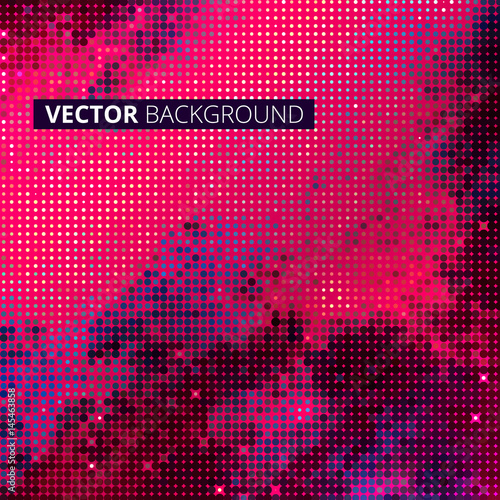 Vector abstract mosaic background. Image of defused stadium lights. Abstract pink background.