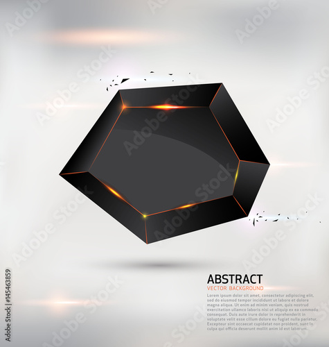 Abstract geometric black shape background vector