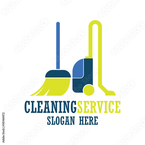 cleaning service icon with text space for your slogan / tagline, vector illustration