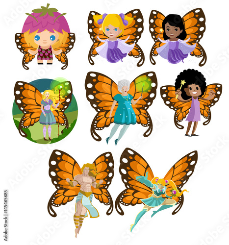 fairy tales happy cute characters 