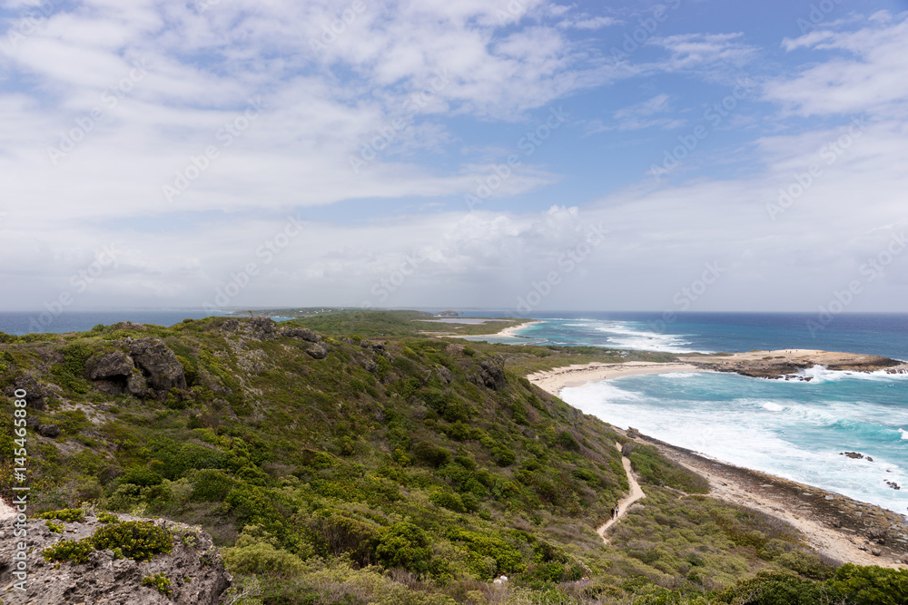 View from Pointe des Chateaux, the most Eastern point of French island of Guadeloupe In the Caribbean