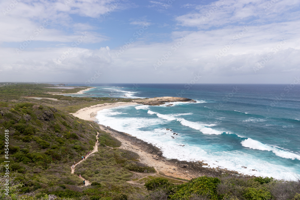 View from Pointe des Chateaux, the most Eastern point of French island of Guadeloupe In the Caribbean