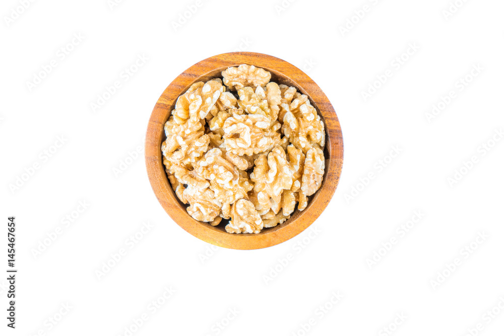 shelled walnuts on a white background shelled walnuts on a white background