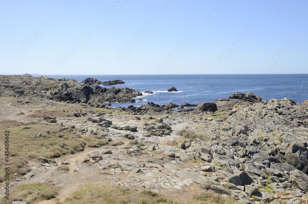 Rocky coast  in  Corrubedo, Galicia, Spain
