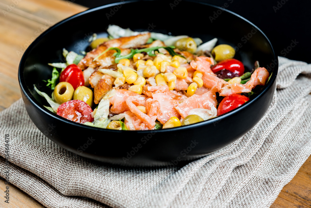 Fresh seafood salad with smoked salmon Fresh seafood salad with smoked salmon