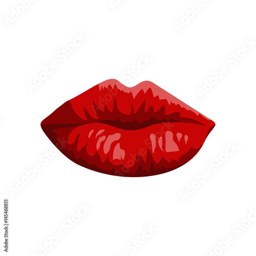 red lips on a white background