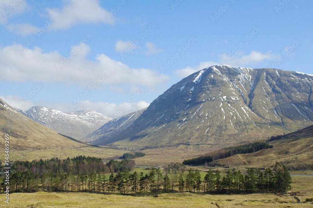 above Tyndrum in west highlands of scotland in winter
