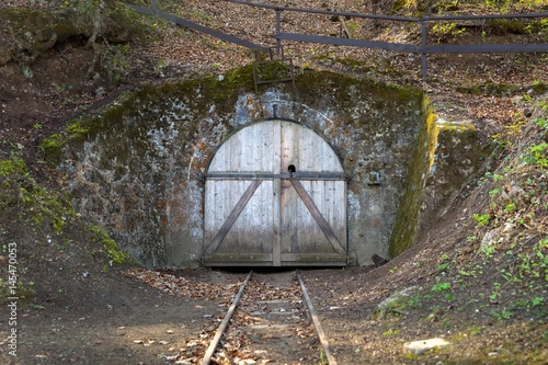 Underground mine passage angle shot photo