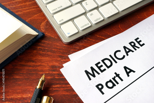 Tablou pe pânză Document with title medicare part a. Medical insurance concept.