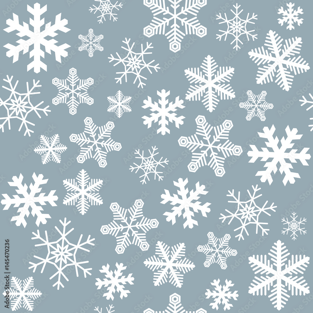 雪の結晶　パターン　01　青