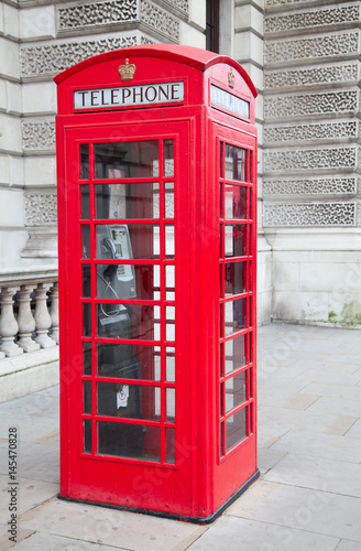 Red telephone booth in London