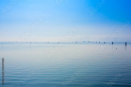 Goro port view.Po Delta wetlands landmark, Italy © elleonzebon