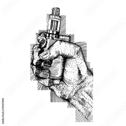 vape cigarette in hand