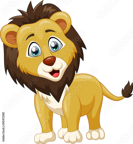 Cute lion cartoon. Vector illustration