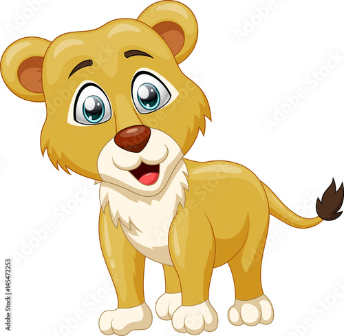 Cute lion cartoon. Vector illustration