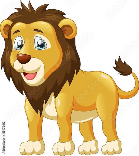 Cute lion cartoon. Vector illustration