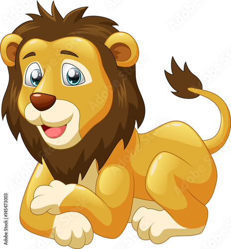 Cute lion cartoon. Vector illustration