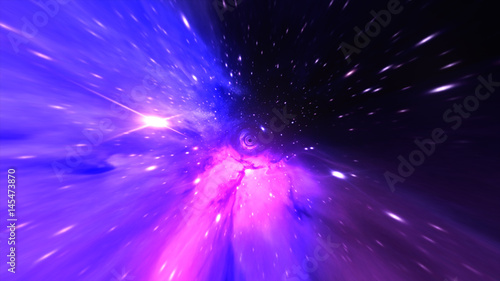 Magic wormhole - a twist in outer space flight into a black hole