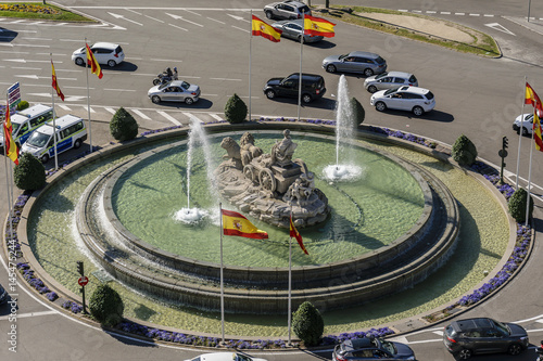 Cibeles fountain from the terrace of the town hall of madrid