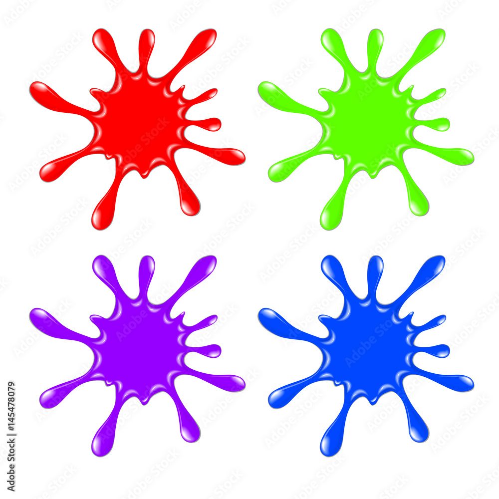 Paint blot, splashes and drops