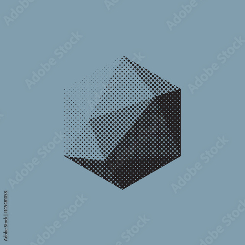 Color abstract shape with low-poly, polygonal triangular photo