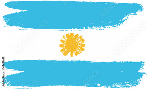 Argentina Flag Vector Hand Painted with Rounded Brush