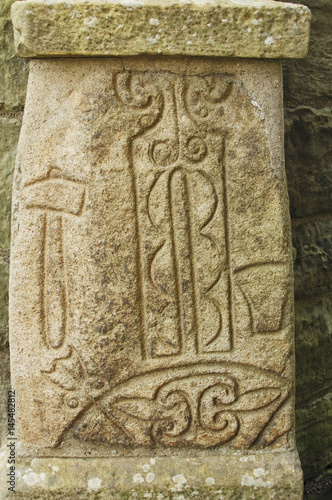 ancient carved Pictish stone
