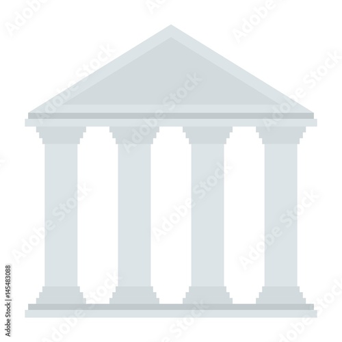 bank building icon over white background. vector illustration