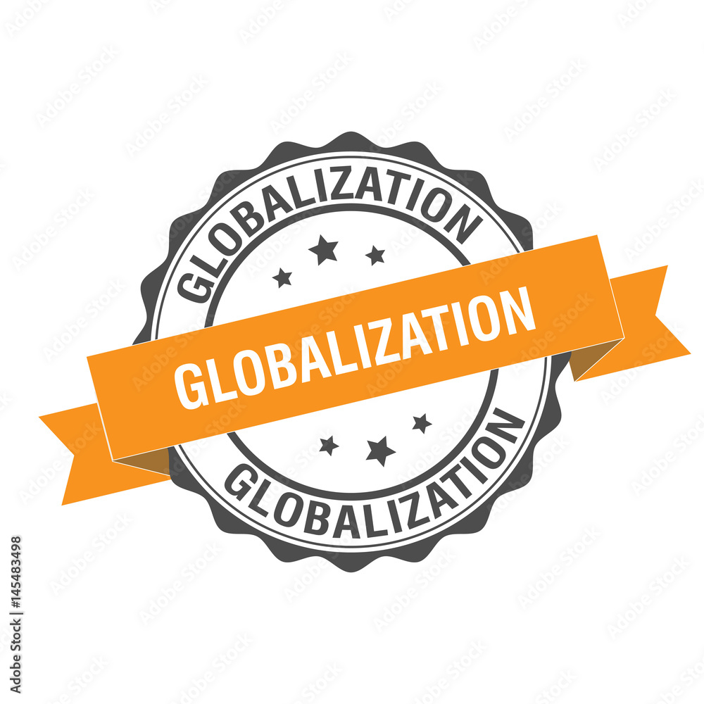 Fototapeta premium Globalization stamp illustration